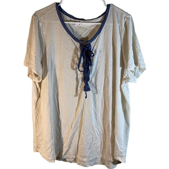 Maurices White Blue Top Lace 1/4 Size 2 - Picture 1 of 6